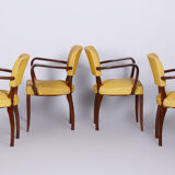 Set of four french artdeco chairs made by architect jules leleu, beech, 1930s