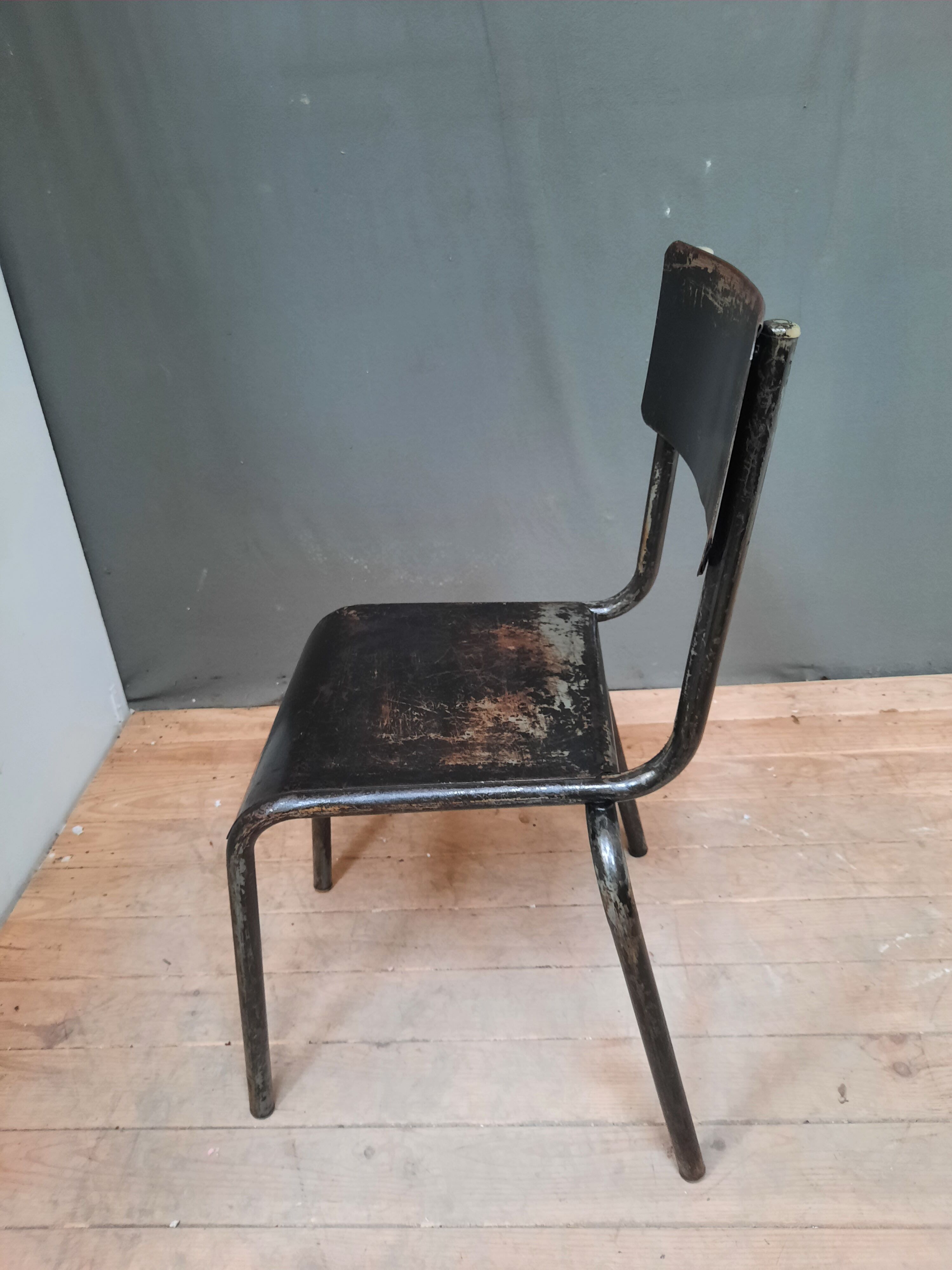 Black metal chair
