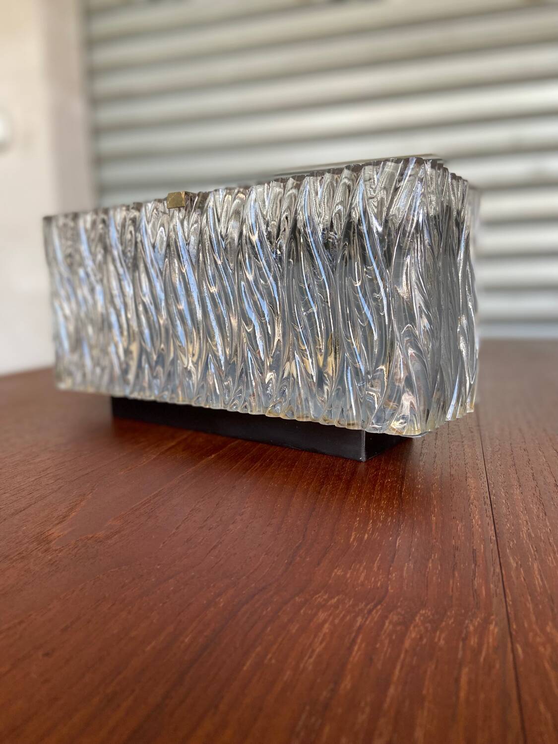 3 molded glass sconces 1950