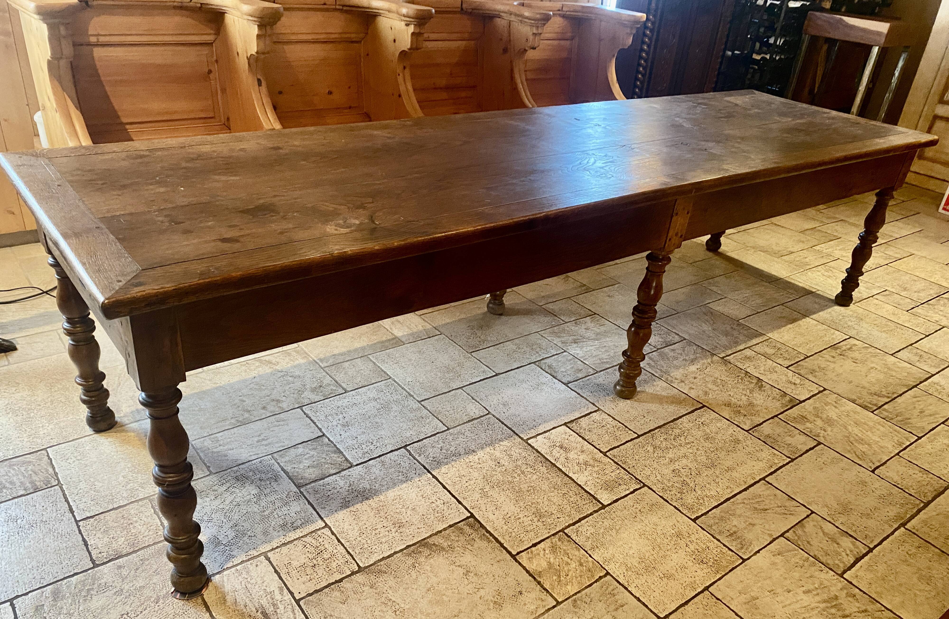 Farmhouse table chene massive