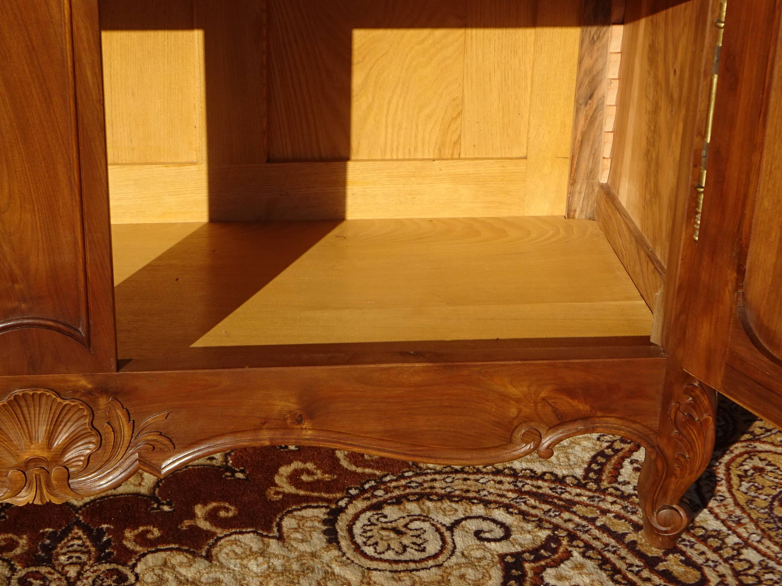 solid walnut wardrobe in Louis XV style