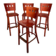 4 Bentwood bar stools 1980-90
