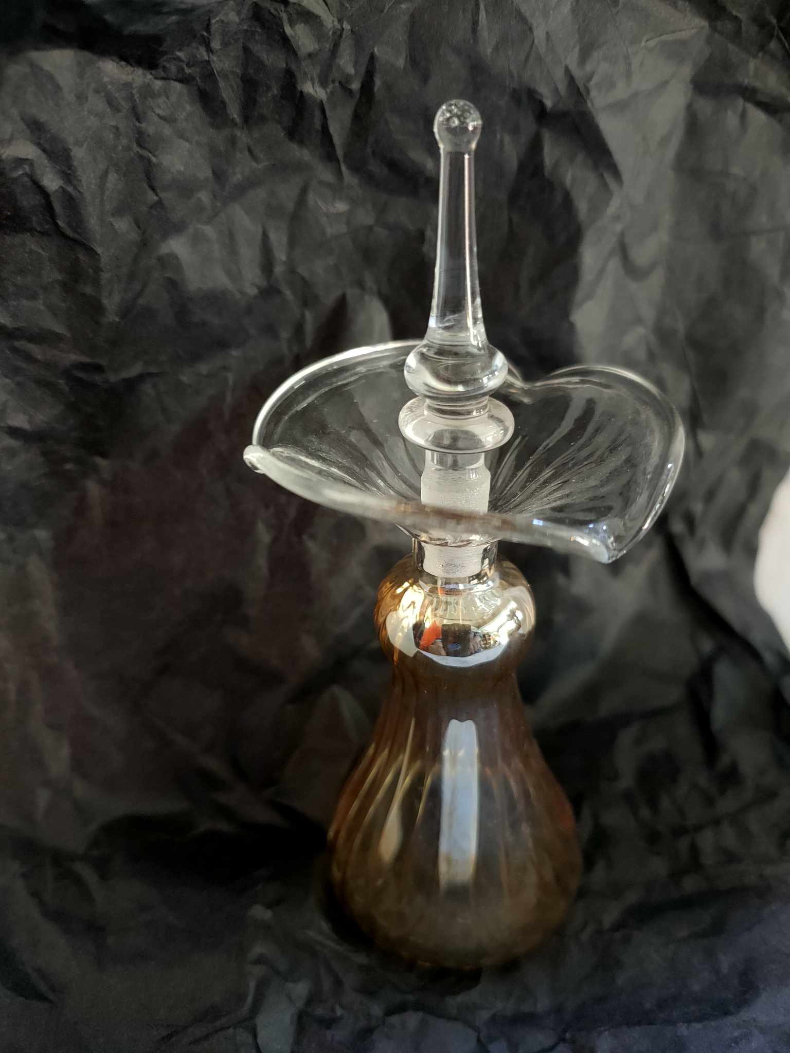 Blown glass perfume bottle