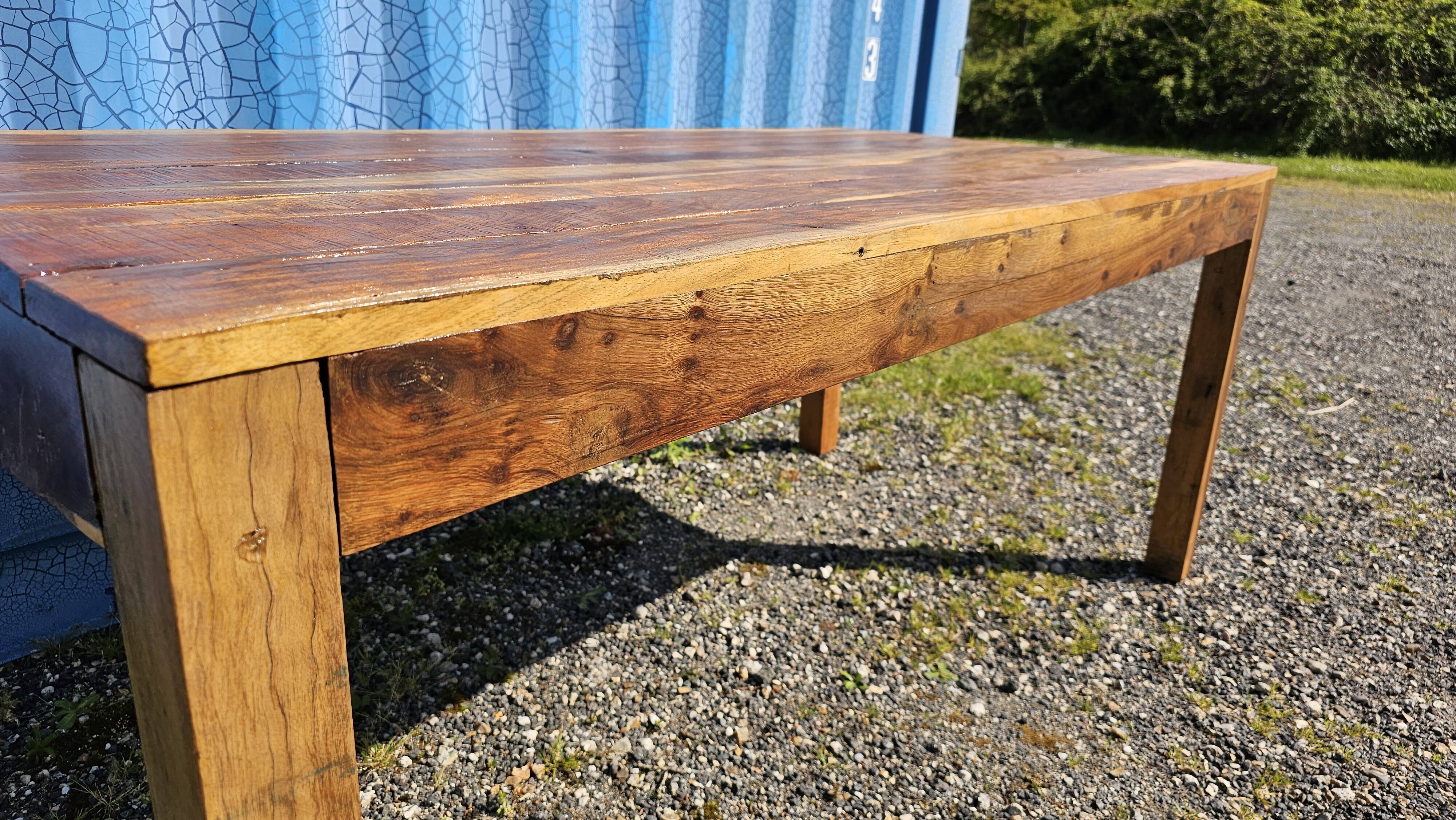 Rectangular teak dining table