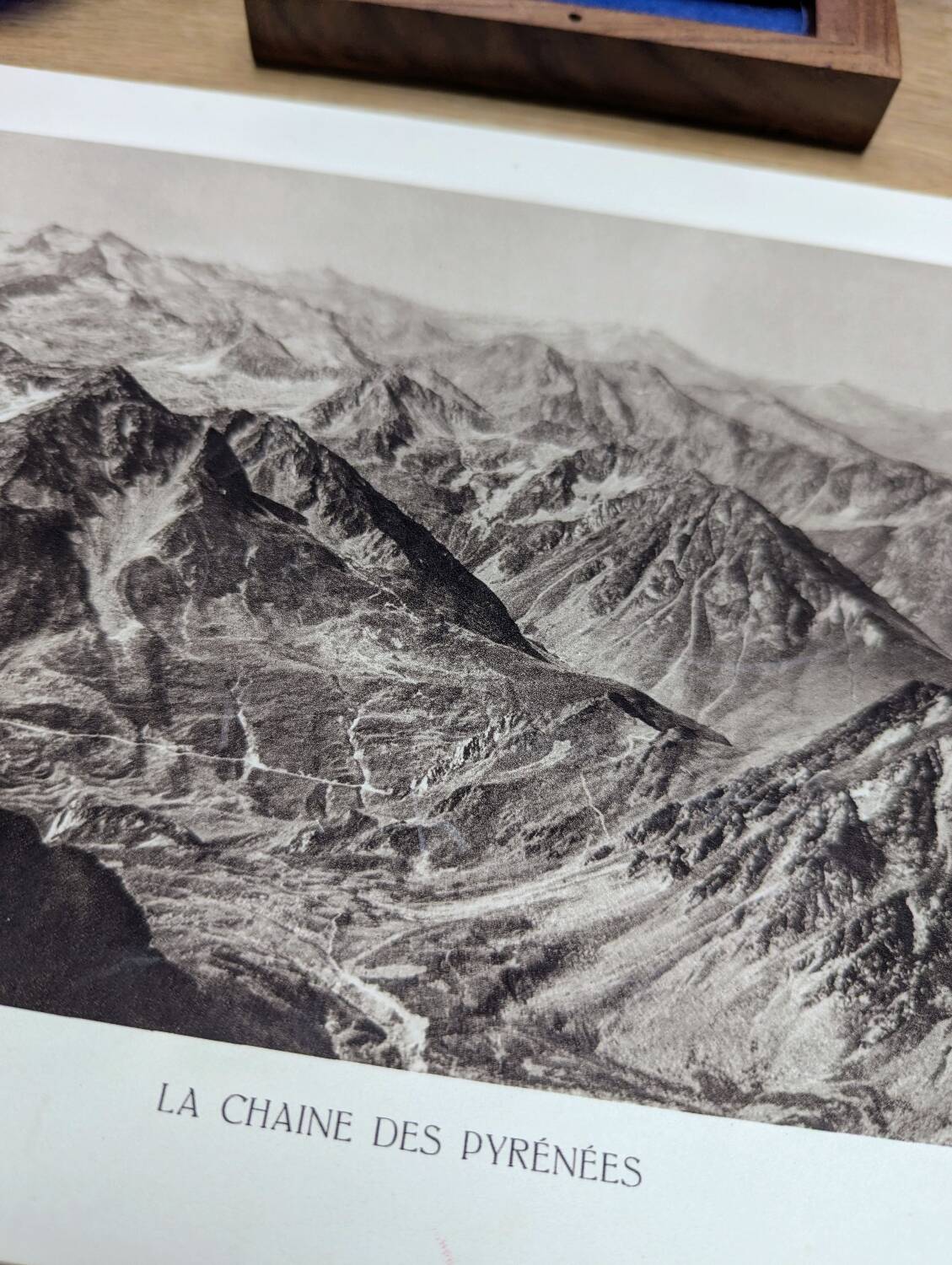 The Pyrenees mountain range, photographic plate printed in 1937