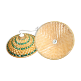 Lot of two braided fiber hanging lamps