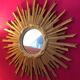 Mirror sun old gilded wood, 67 cm, middle XXth