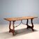 Old refectory table in walnut and wrought iron, Italy, 20th century