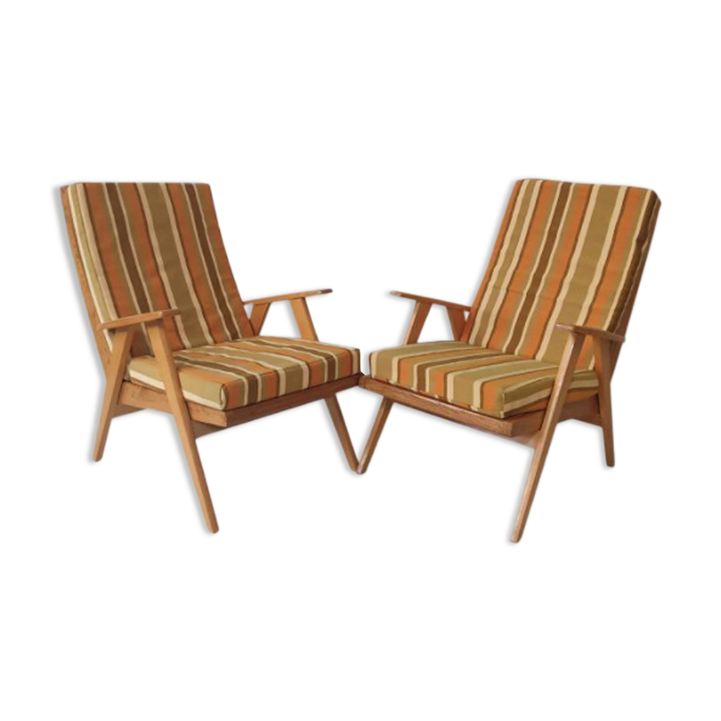 Pair of compass foot chairs