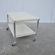 White lacquered metal & chrome serving trolley, 1960s