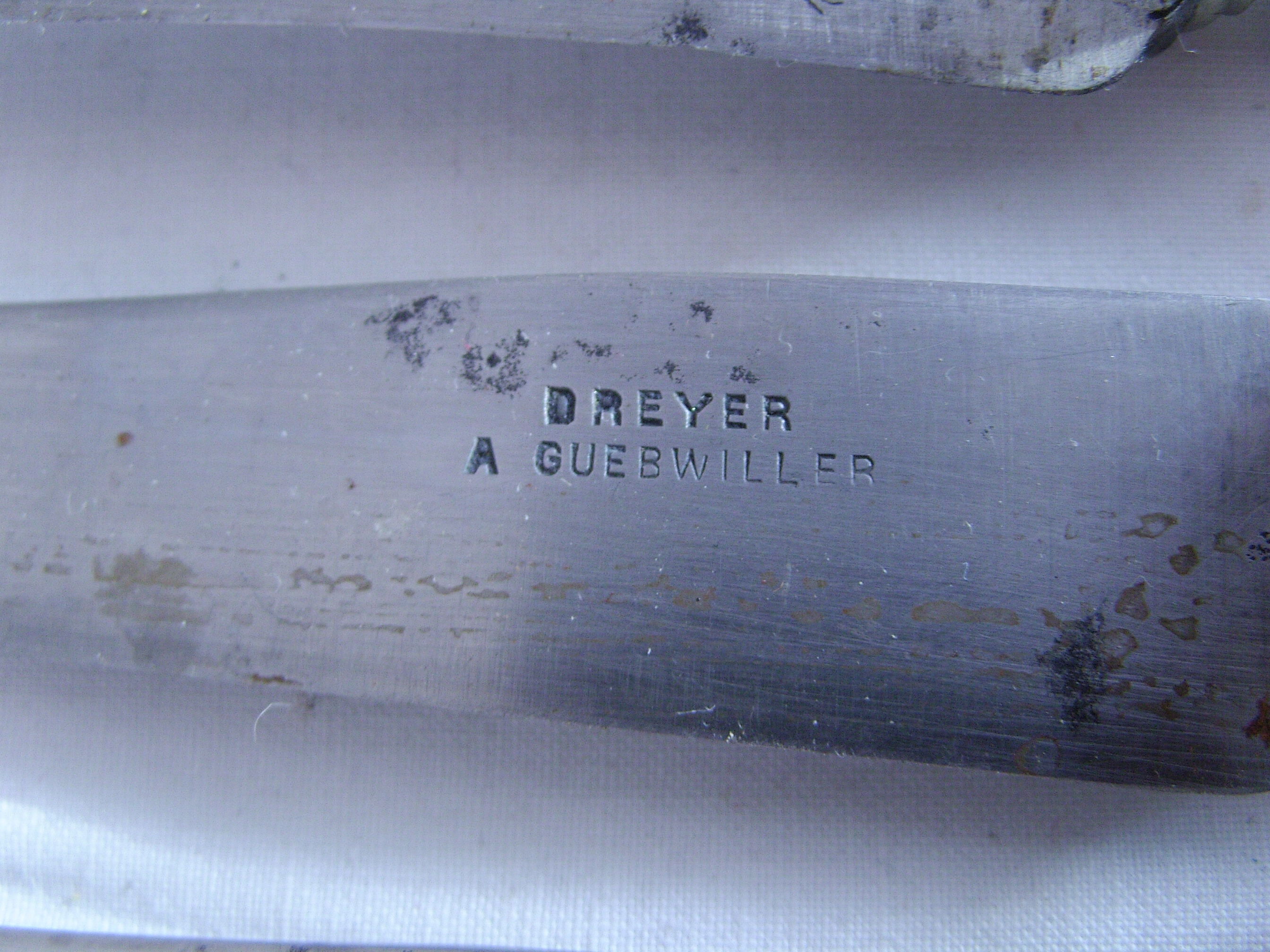 12 old large table knives