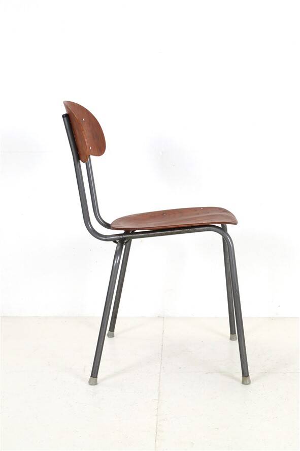High-quality restored mid-century teak / tubular steel chair / Danish industrial design / 1960s / 1970s