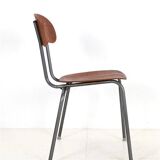 High-quality restored mid-century teak / tubular steel chair / Danish industrial design / 1960s / 1970s