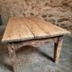 Antique French coffee table in pine with an oak skirt (18th–19th century)