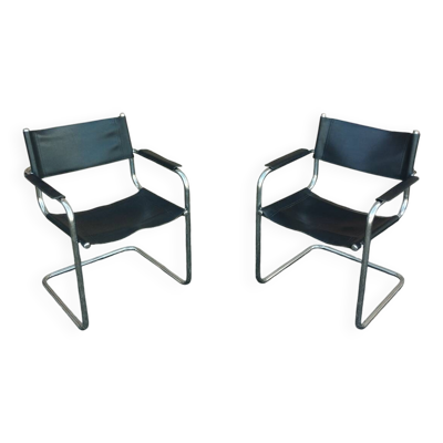 Belle paire de chaises anciennes style marcel breuer