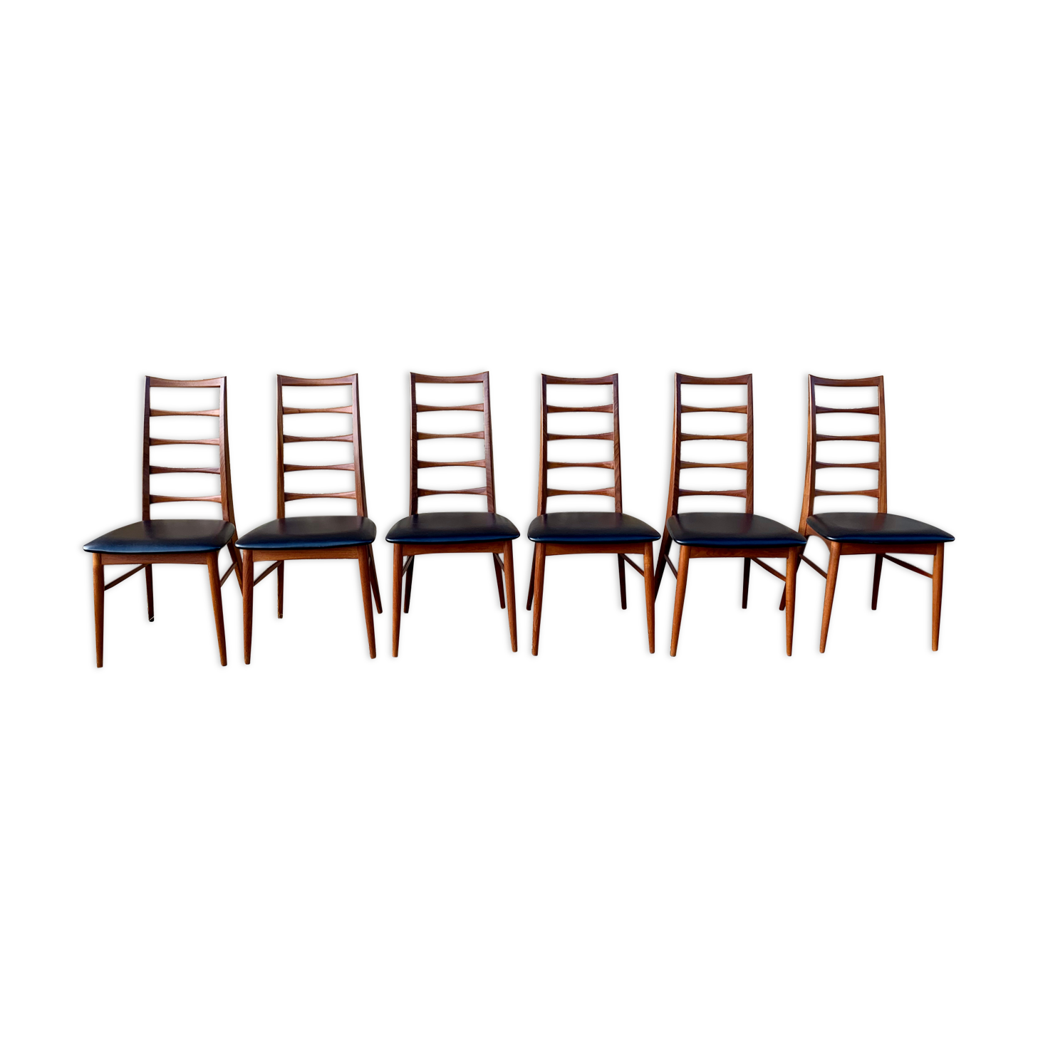 Set of 6 Scandinavian Teak "Lis" chairs by Niels Koefoed, Circa 1960