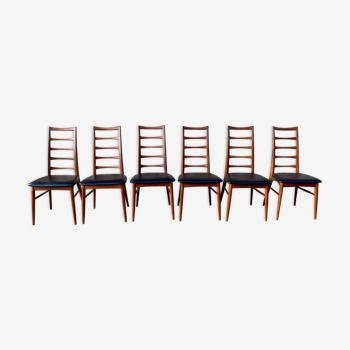 Set of 6 Scandinavian chairs in Teak "Lis" by Niels Koefoed, Circa 60's