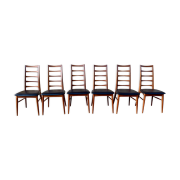 Ensemble de 6 chaises scandinaves en Teck "Lis" par Niels Koefoed, Circa 1960