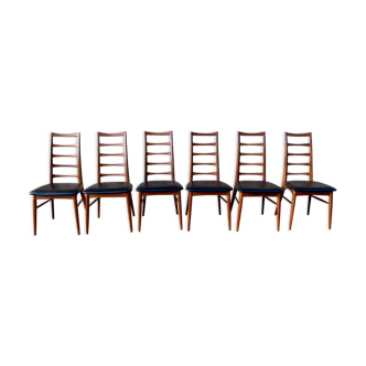 Ensemble de 6 chaises scandinaves en Teck "Lis" par Niels Koefoed, Circa 1960