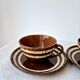 Lot de 2 tasses + 2 assiettes en grès "Mary" - Digoin Sarreguemines Vintage