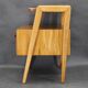 1960s mid-century maple nightstand with milky glass shelf, restored, Czechoslovakia