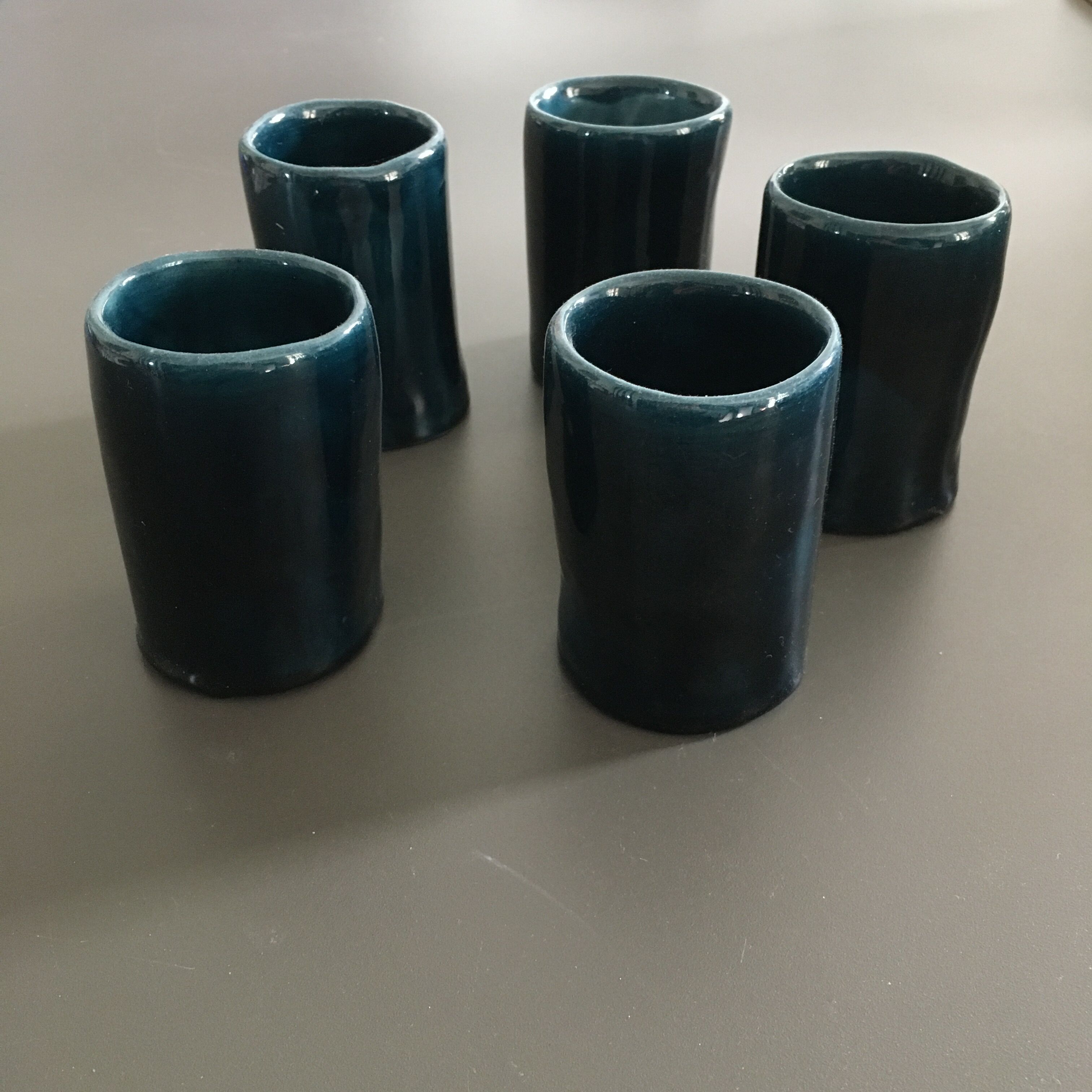 Lot of 5 midnight blue cups