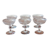 6 coupes à champagne en cristal de Baccarat