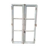Fenêtre avec crémone bois massif patiné ep 1940 - 164cm