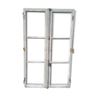 Old window + solid wood cremone patinated ep 1940 - 164cm