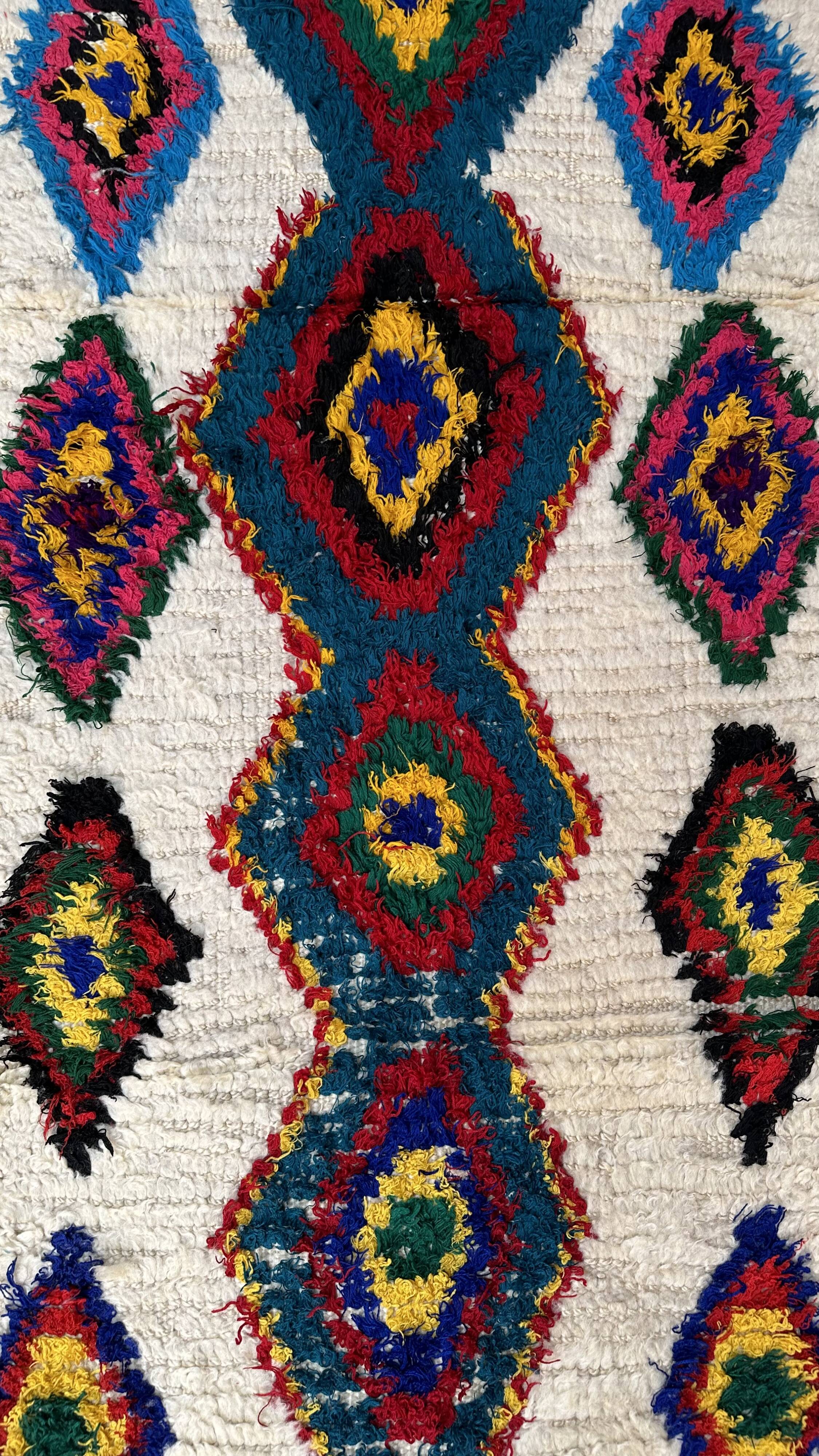 Colorful Moroccan rug Azilal - 190 x 75 cm
