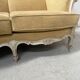 Louis XV style three-seater wingback sofa in patinated beech, 20th century