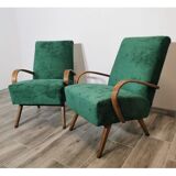 Pair of restored armchairs by Jindrich Halabala