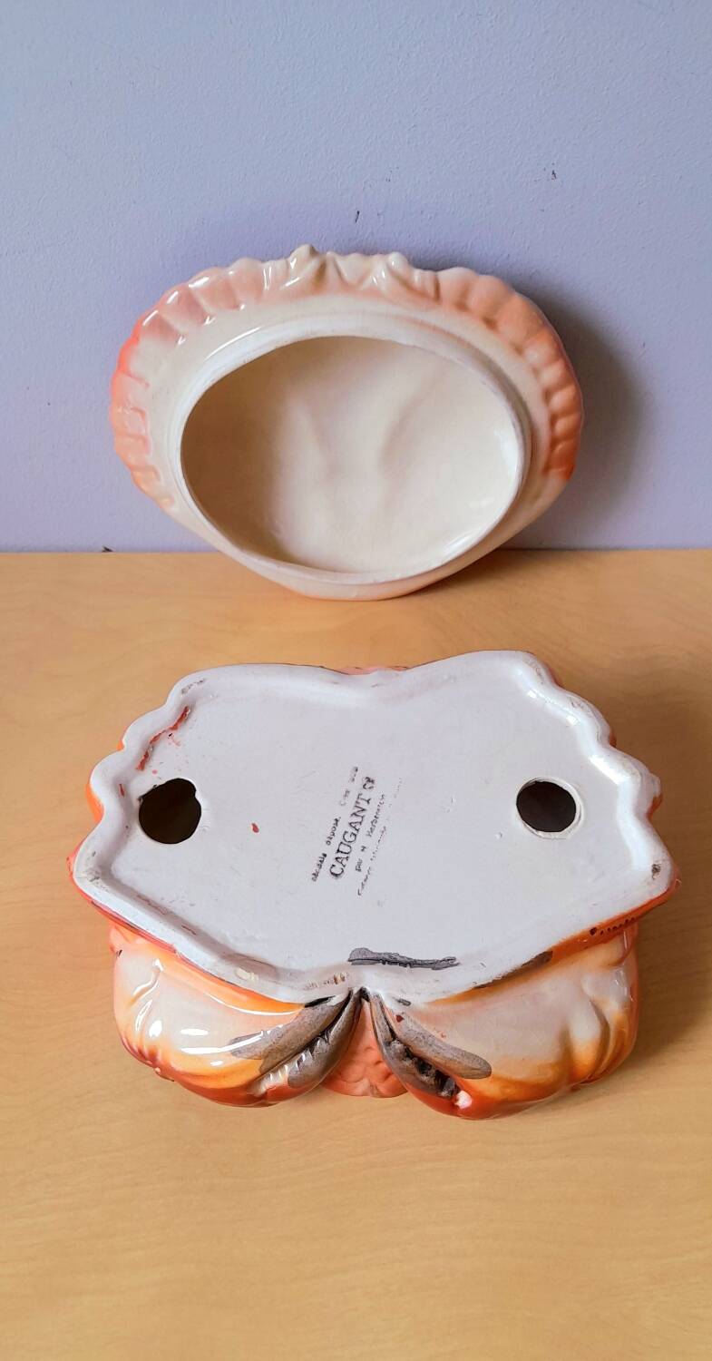 Ceramic crab terrine, M.Caugnant, 1950
