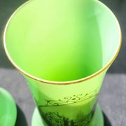 Pair of 19th century green opaline vases