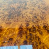 Side table end of sofa 70s in elm magnifying glass