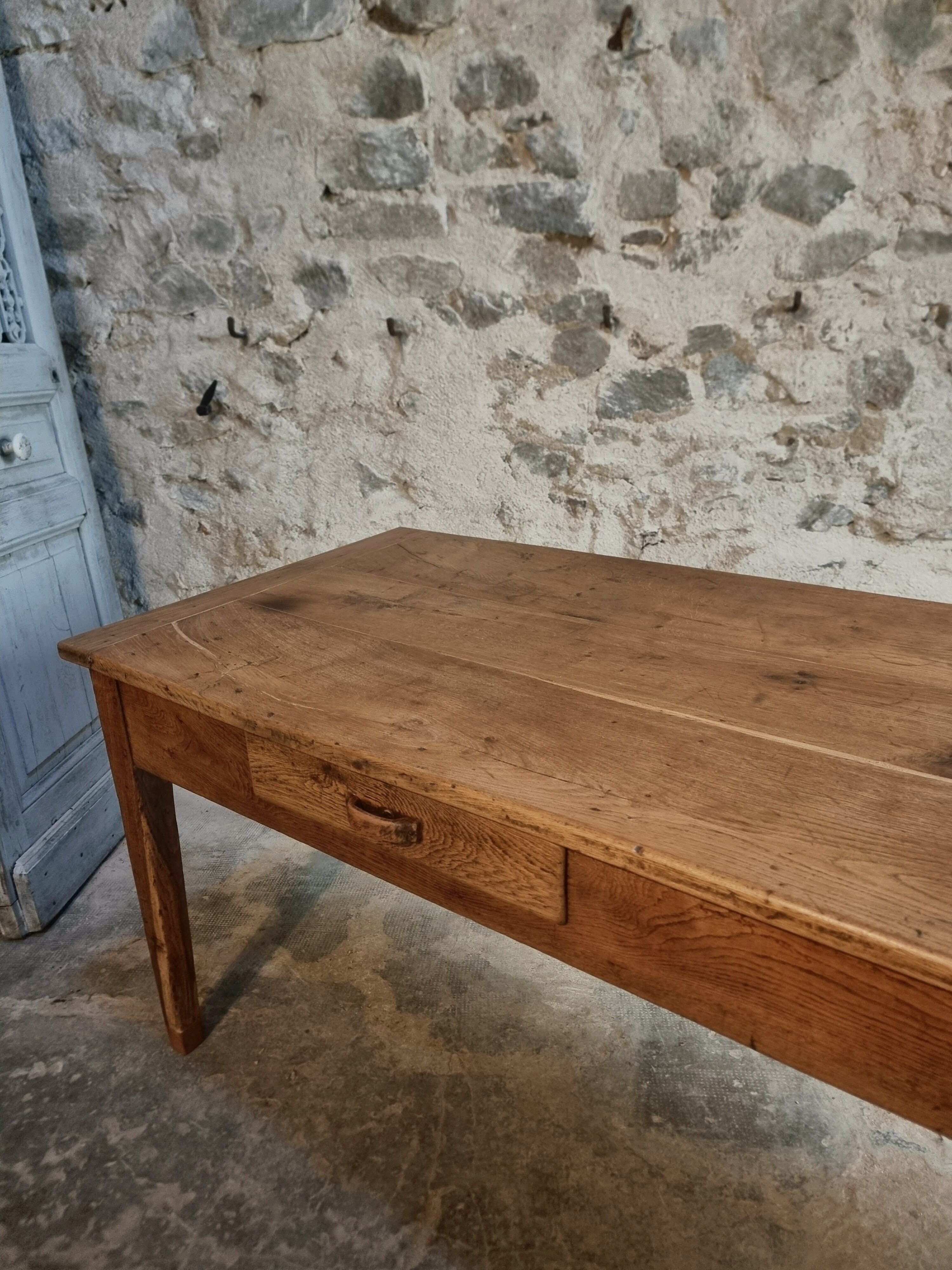 Old oak farmhouse table, dining table, Auvergne, circa 1750–1800
