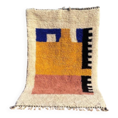 Tapis berbère Beniouarain design coloré 250x150 cm laine épaisse  fait main