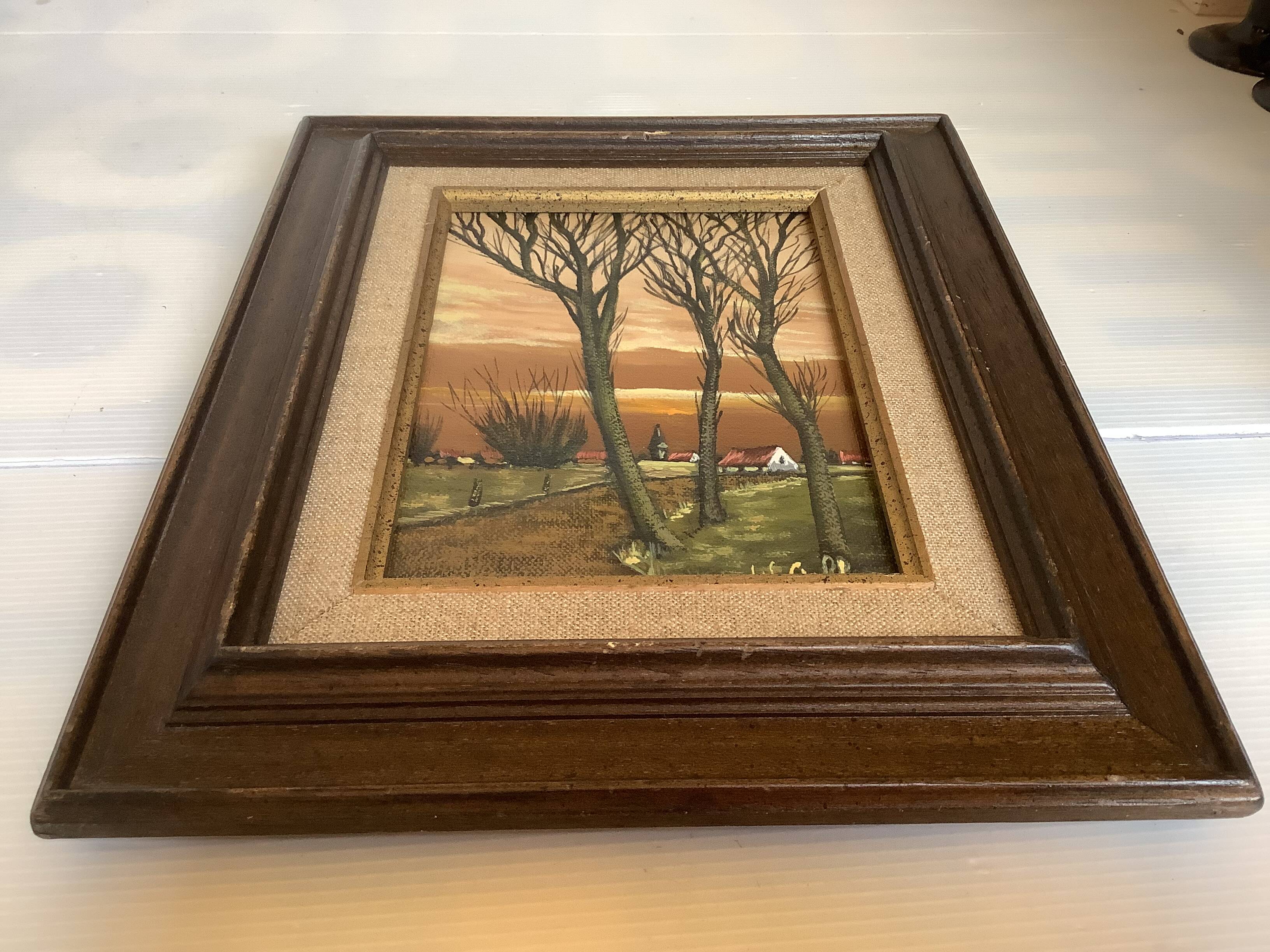 Autumn landscape painting in oil on canvas, signed.