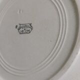 Flat plate old tunis floral porcelain HB French antique