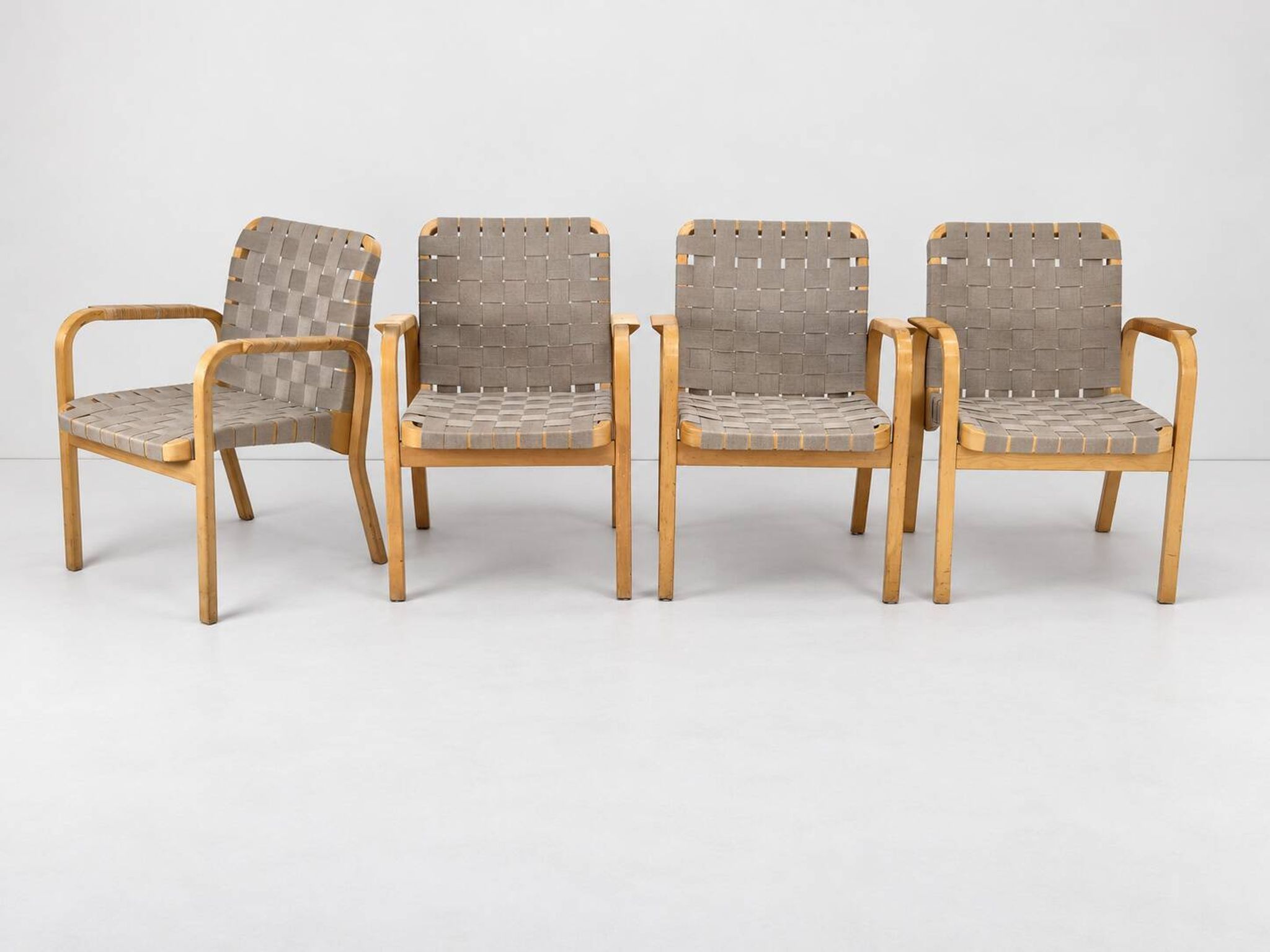 Model 45 Lounge Chairs by Alvar Aalto for Artek, 1970s, Set of 4