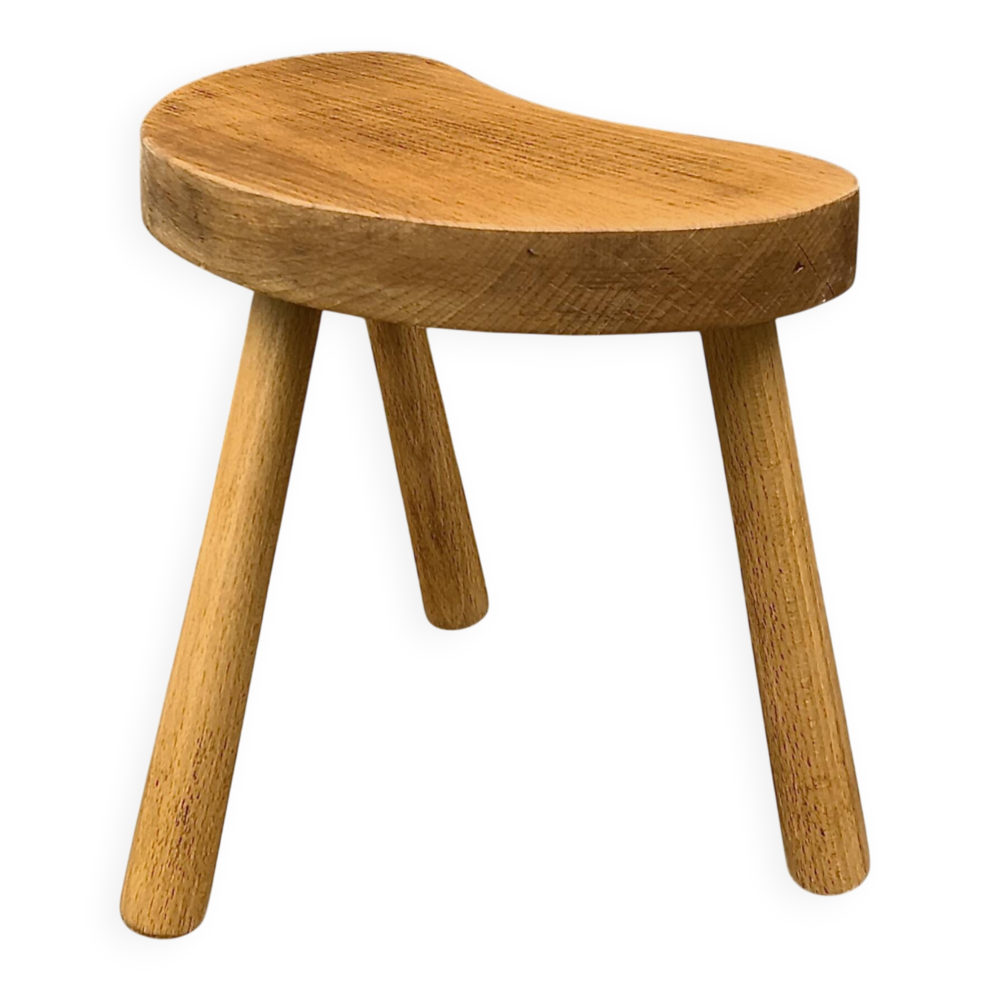 Vintage solid wood tripod stool – 50s bean model