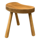 Vintage solid wood tripod stool – 50s bean model