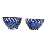 Pair of bowls by Robert Picault, La Roue Vallauris, very rare in blue and white.