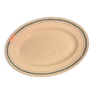 Old bourgeois earthenware serving dish