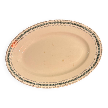 Plat de service ancien faïence bourgeois