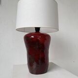 Red ceramic table lamp from the 70s