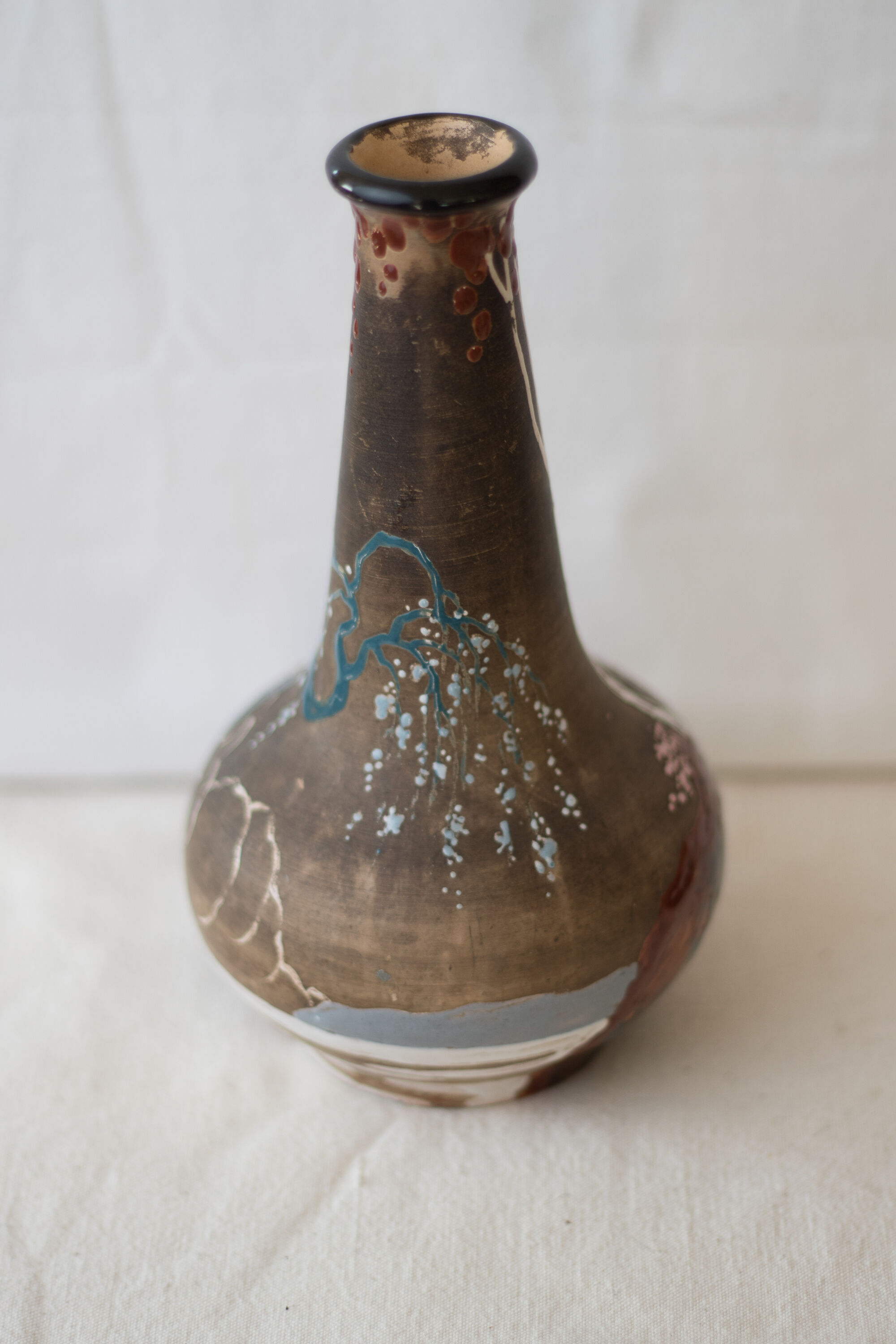 Pair of vase signed Japanese Edmond Lahaye of Vallauris