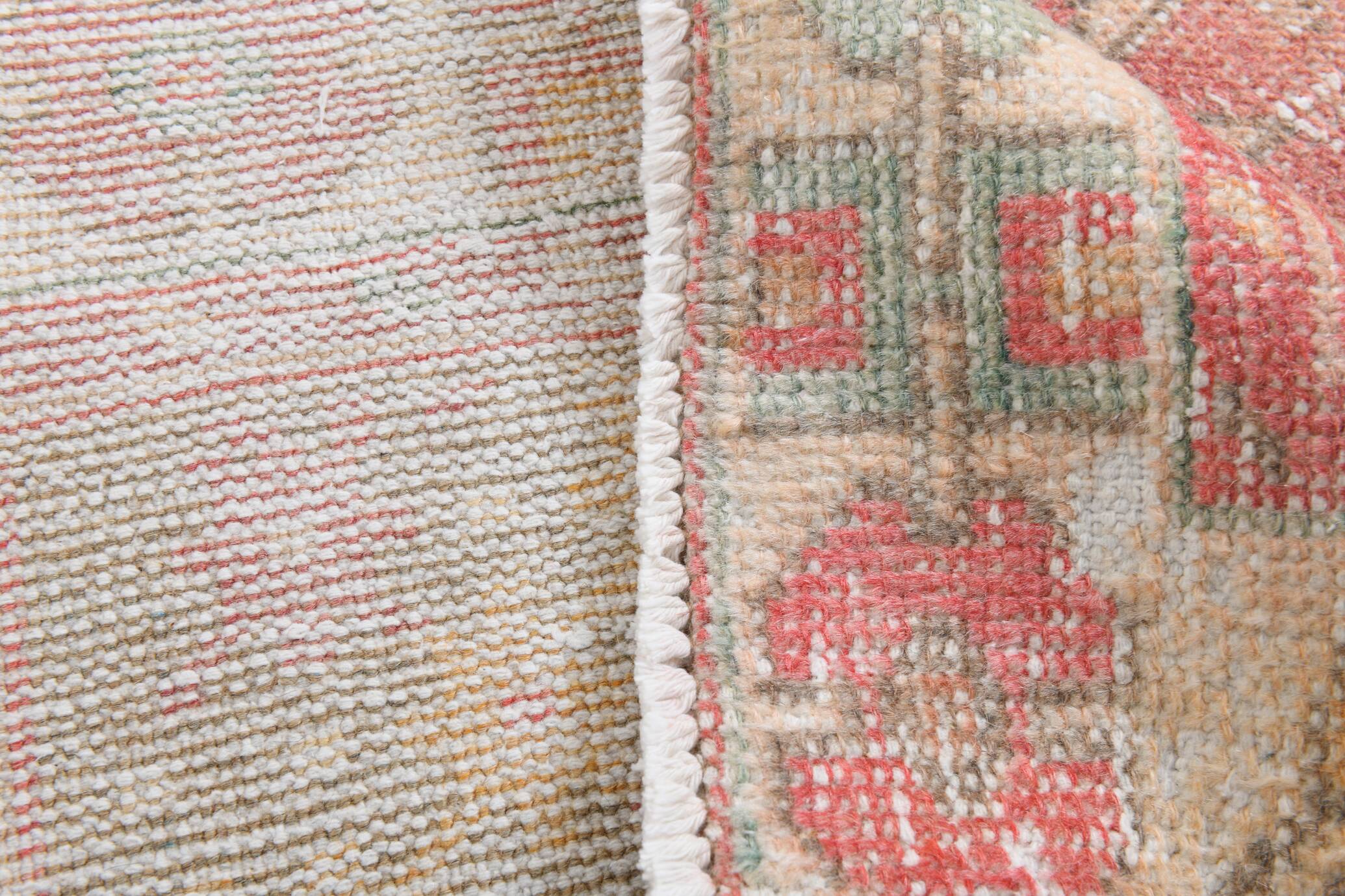 4x8 Red & Yellow Pastel Vintage Rug, 117x254Cm SK 20718