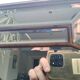 Large Wooden Mirror with Beveled Beads 1970s