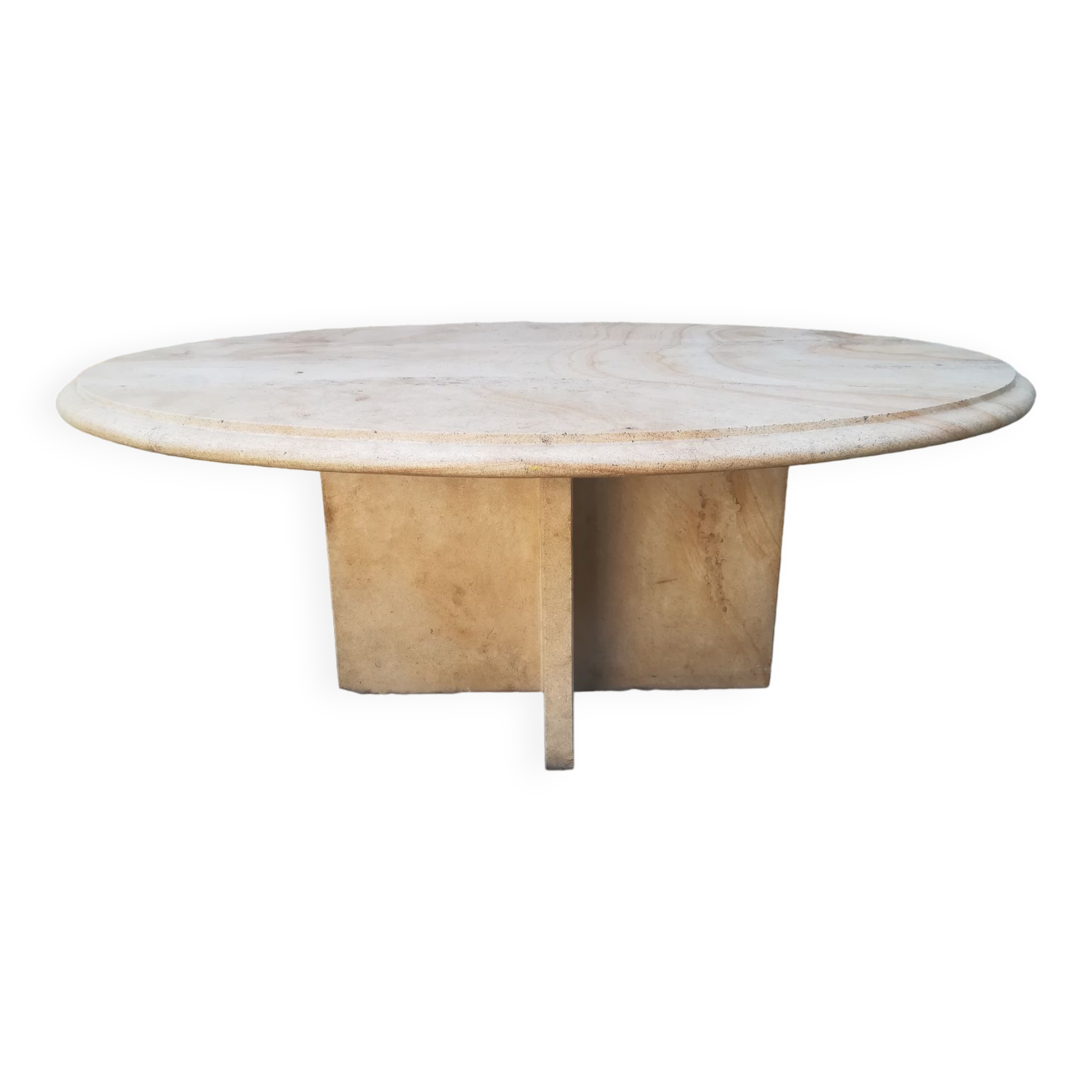 Natural travertine coffee table